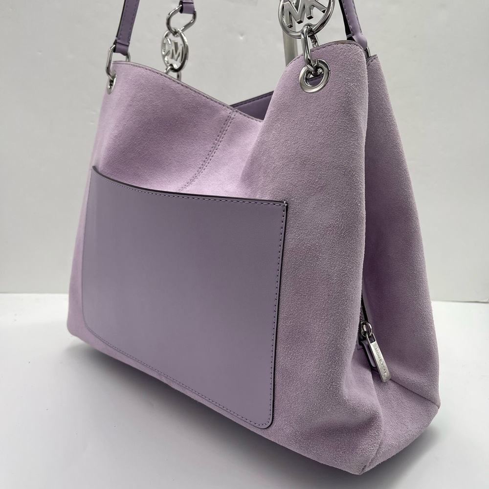 MICHAEL KORS Christina Lg Suede Triple Gusset Shoulder Tote Bag
Light Quartz
NWT - Picture 8 of 16